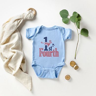 My First Fourth Of July Colorful Baby Bodysuit