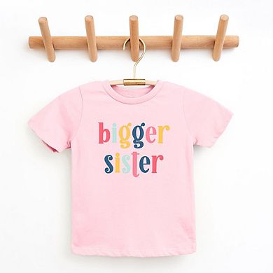 Bigger Sister Colorful Youth Short Sleeve Graphic Tee