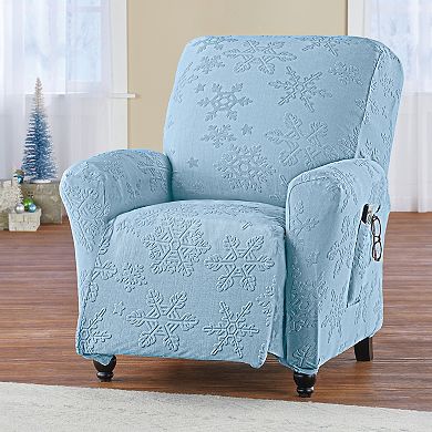 Collections Etc Textured Snowflake Stretch Furniture Cover