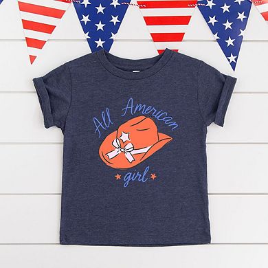 All American Girl Hat Toddler Short Sleeve Graphic Tee