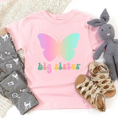 Big Sister Butterfly Toddler Short Sleeve Graphic Tee