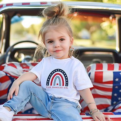 Star Spangled Girl Toddler Short Sleeve Graphic Tee