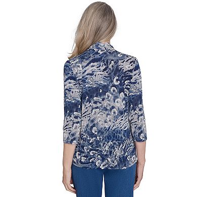 Petite Alfred Dunner Animal Melange Two-in-One Top