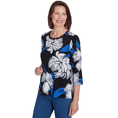 Petite Alfred Dunner Brushstroke Print Tee