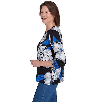 Petite Alfred Dunner Brushstroke Print Tee