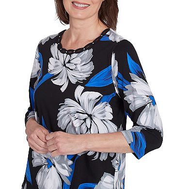 Petite Alfred Dunner Brushstroke Print Tee