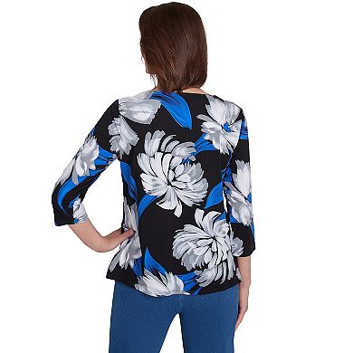 Petite Alfred Dunner Brushstroke Print Tee