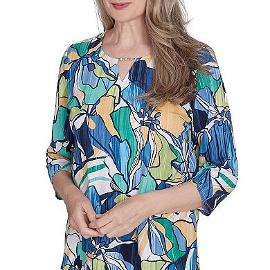 Petite Alfred Dunner Drama Floral Tee