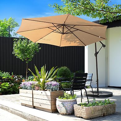 Villacera 10-ft Offset Cantilever Outdoor Patio Umbrella with Tilt and Vented Canopy