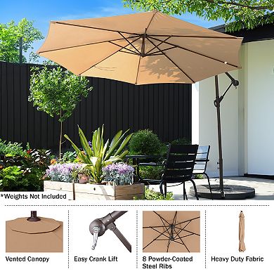 Villacera 10-ft Offset Cantilever Outdoor Patio Umbrella with Tilt and Vented Canopy