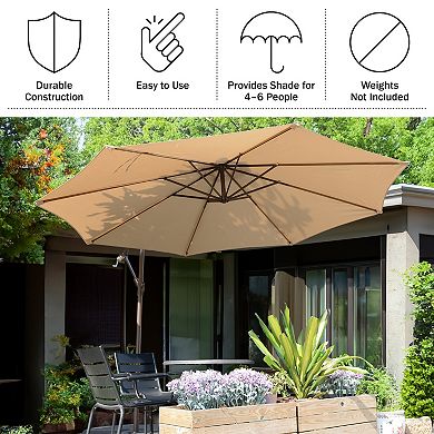 Villacera 10-ft Offset Cantilever Outdoor Patio Umbrella with Tilt and Vented Canopy