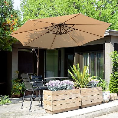 Villacera 10-ft Offset Cantilever Outdoor Patio Umbrella with Tilt and Vented Canopy