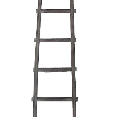 Transitional Style Wooden Decor Ladder with 5 Steps, Gray