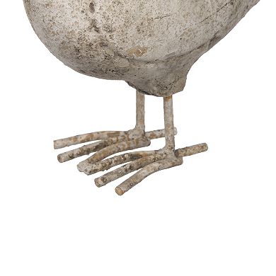 8 Inch Seagull Figurine Sculpture, Cement Table Statue, Weathered White