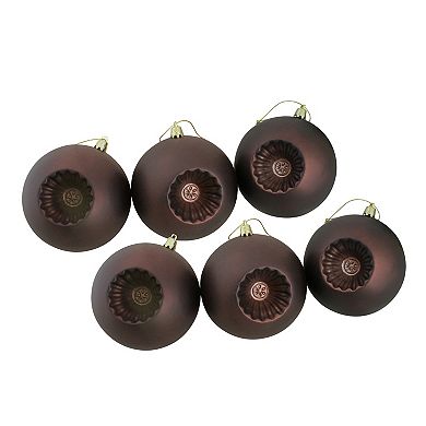 6-Pack Matte Brown 4" Shatterproof Christmas Ball Ornaments