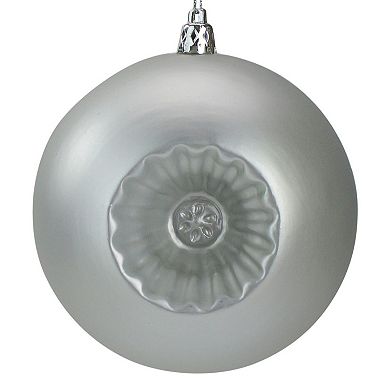 6-Pack Matte Silver Retro Reflector 4" Shatterproof Christmas Ball Ornaments