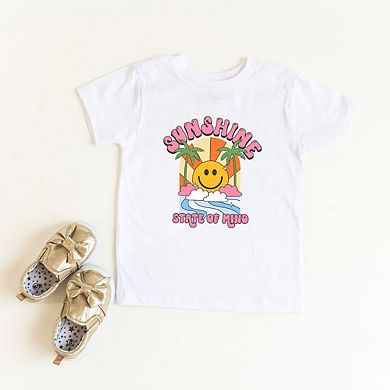 Sunshine State Of Mind Smiley Toddler Short Sleeve Graphic Tee