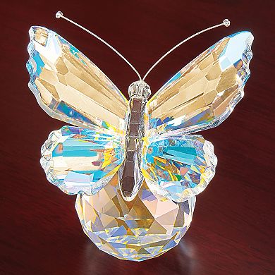 Collections Etc Opalescent Crystal Glass Faceted Butterfly Tabletop Figurine