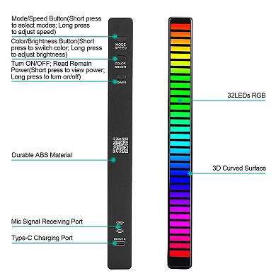 32led Sound-controlled Rgb Light Bar Set