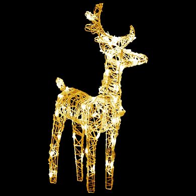 Acrylic Reindeer and Sleigh Christmas Decoration - 160 LEDs