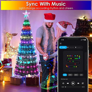 1.5M and 1.8 M, Christmas Tree Light With Led And Remote App Control