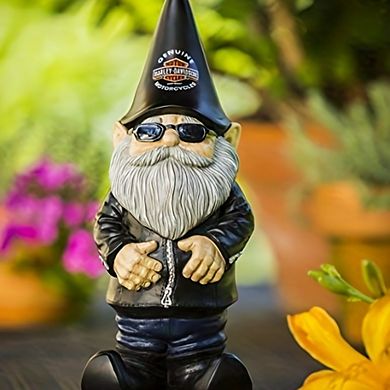 Biker Themed Garden Gnome Statue, Unique Garden Accessories, Ideal For Indoor & Outdoor