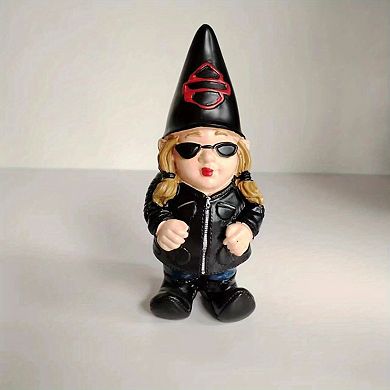 Biker Themed Garden Gnome Statue, Unique Garden Accessories, Ideal For Indoor & Outdoor