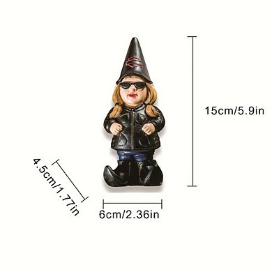 Biker Themed Garden Gnome Statue, Unique Garden Accessories, Ideal For Indoor & Outdoor