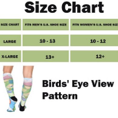 Sierra Socks Birds' Eye View Pattern Coolmax Socks, Nature Collection For Men & Women Crew Socks