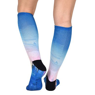 Sierra Socks Sunset Stream Pattern Coolmax Socks, Nature Collection For Men & Women Crew Socks