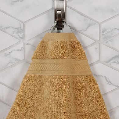 SUPERIOR 2-Piece Zero Twist Cotton Solid and Jacquard Chevron Bath Towel Set