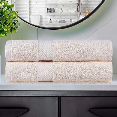 SUPERIOR 2-Piece Solid Egyptian Cotton Quick-Drying Absorbent Bath Towel Set