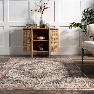 nuLOOM Sanna Distressed Medallion Area Rug