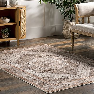 nuLOOM Sanna Distressed Medallion Area Rug