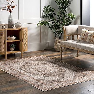 nuLOOM Sanna Distressed Medallion Area Rug