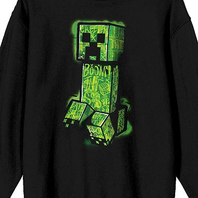 Men's Minecraft Creeper Trap Long Sleeve Graphic Pullover