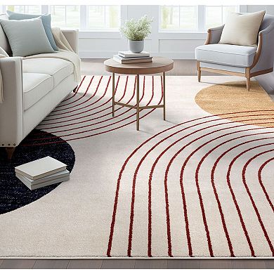 Well Woven Omaha Laslow Ivory Modern Geometric Area Rug