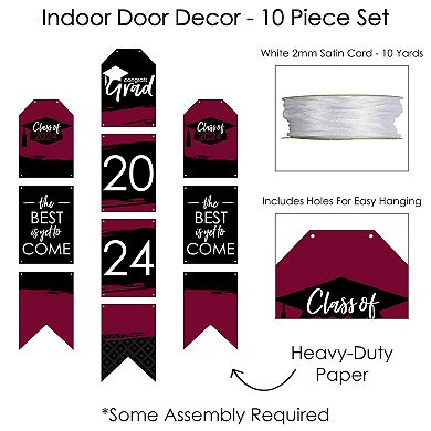 Big Dot of Happiness Maroon Grad Best is Yet to Come Vertical Banners 2024 Indoor Door Decor