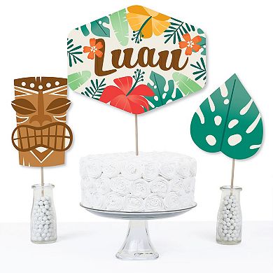Big Dot Of Happiness Tropical Luau Hawaiian Beach Party Centerpiece Stick Table Toppers 15 Ct