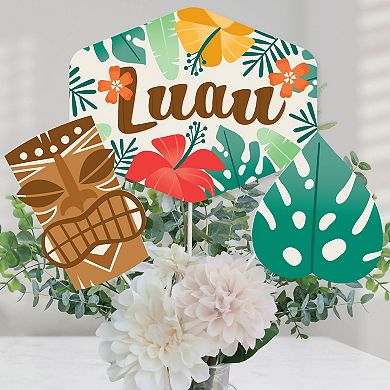 Big Dot Of Happiness Tropical Luau Hawaiian Beach Party Centerpiece Stick Table Toppers 15 Ct