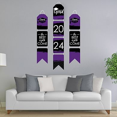 Big Dot of Happiness Purple Grad Best is Yet to Come Vertical Banners 2024 Indoor Door Decor