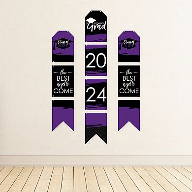 Big Dot of Happiness Purple Grad Best is Yet to Come Vertical Banners 2024 Indoor Door Decor