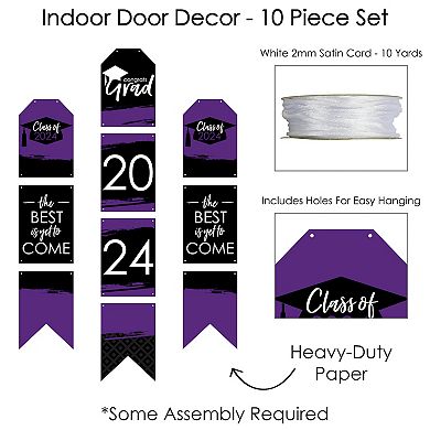 Big Dot of Happiness Purple Grad Best is Yet to Come Vertical Banners 2024 Indoor Door Decor