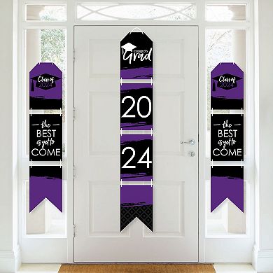 Big Dot of Happiness Purple Grad Best is Yet to Come Vertical Banners 2024 Indoor Door Decor