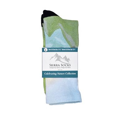 Sierra Socks Hikers Haven Pattern Coolmax Socks, Nature Collection For Men & Women Crew Socks
