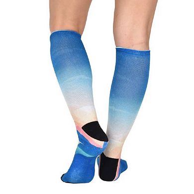 Sierra Socks Sunrise Pattern Coolmax Socks, Nature Collection For Men & Women Colorful Crew Socks