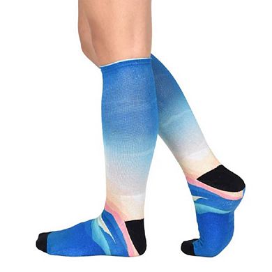 Sierra Socks Sunrise Pattern Coolmax Socks, Nature Collection For Men & Women Colorful Crew Socks