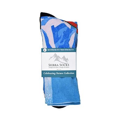 Sierra Socks Slippery Slopes Pattern Coolmax Socks, Nature Collection For Men & Women Crew Socks