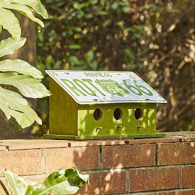 Glitzhome 14”l Wood Hanging Birdhouse For Outdoors