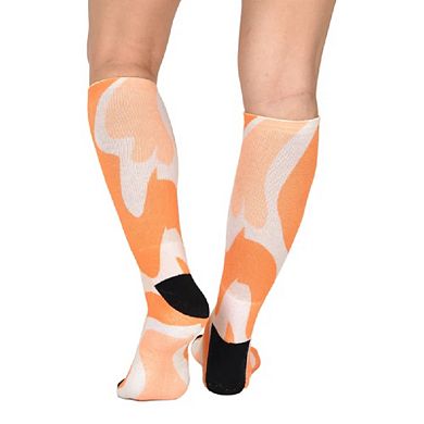 Sierra Socks Orange Creamsicle Pattern Coolmax Socks, Nature Collection For Men & Women Crew Socks
